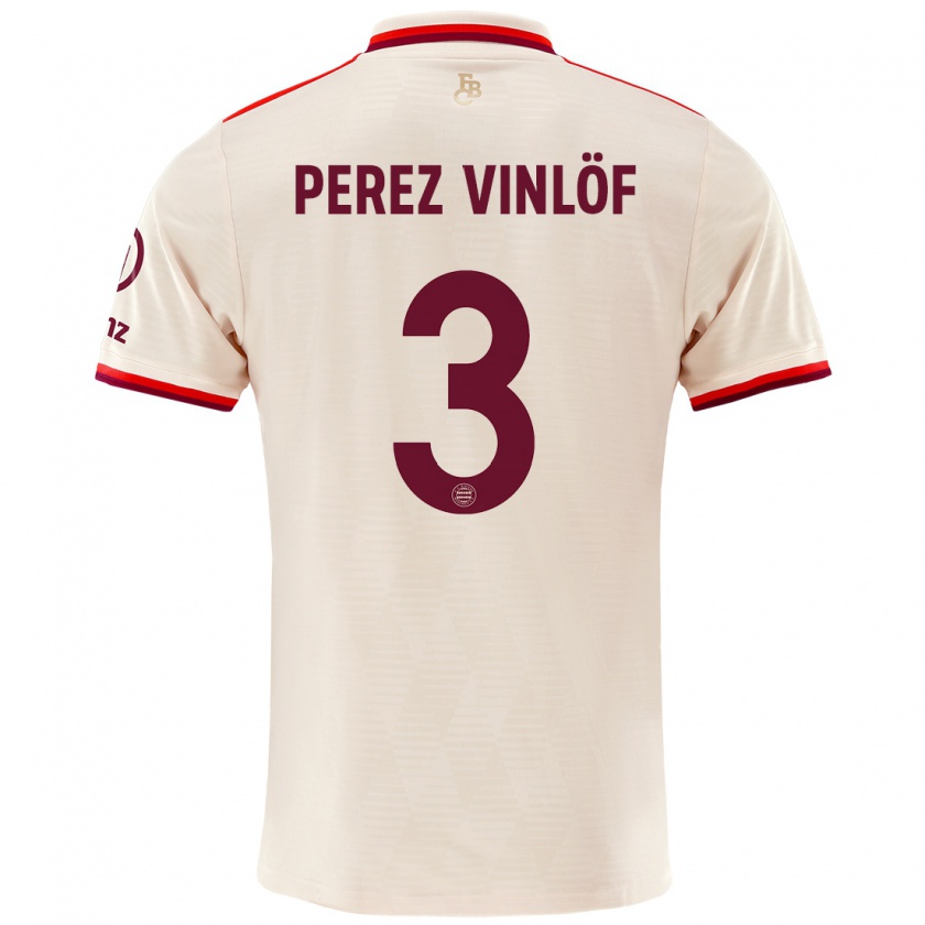 Kandiny Kinder Matteo Perez Vinlöf #3 Leinen Ausweichtrikot Trikot 2024/25 T-Shirt