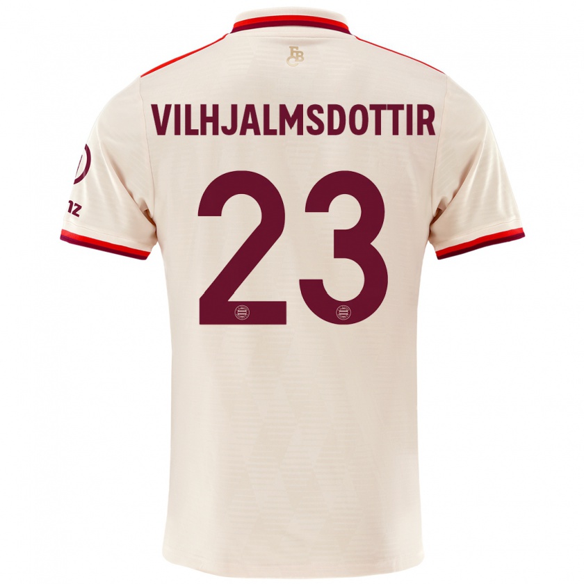 Kandiny Kinder Karolina Lea Vilhjalmsdottir #23 Leinen Ausweichtrikot Trikot 2024/25 T-Shirt