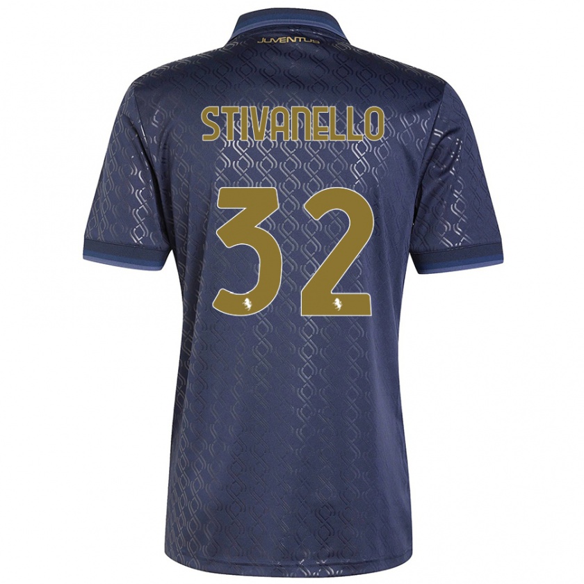 Kandiny Kinder Riccardo Stivanello #32 Marineblau Ausweichtrikot Trikot 2024/25 T-Shirt