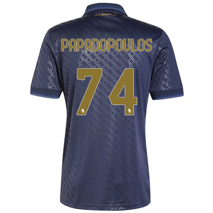 Kandiny Kinder Christos Papadopoulos #74 Marineblau Ausweichtrikot Trikot 2024/25 T-Shirt