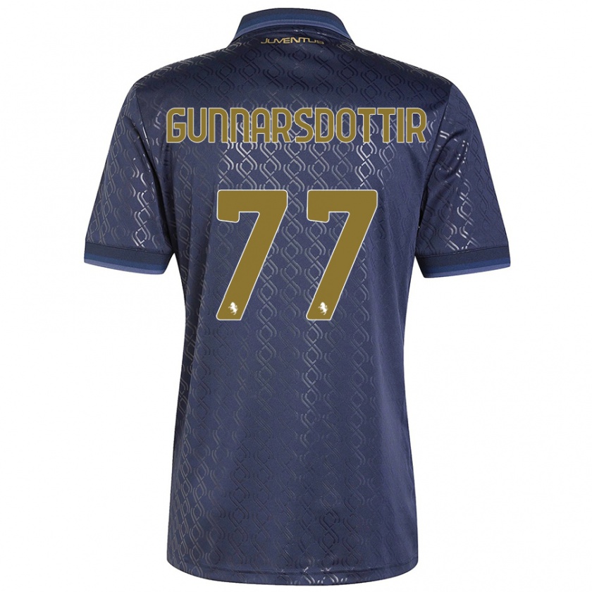 Kandiny Kinder Sara Björk Gunnarsdóttir #77 Marineblau Ausweichtrikot Trikot 2024/25 T-Shirt