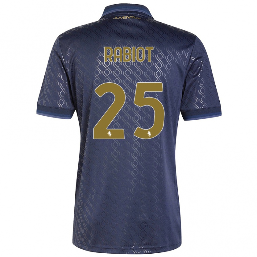 Kandiny Kinder Adrien Rabiot #25 Marineblau Ausweichtrikot Trikot 2024/25 T-Shirt