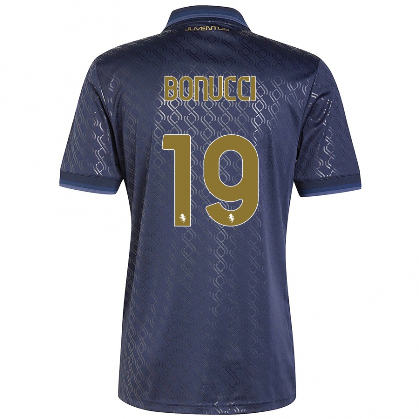 Kandiny Kinder Leonardo Bonucci #19 Marineblau Ausweichtrikot Trikot 2024/25 T-Shirt