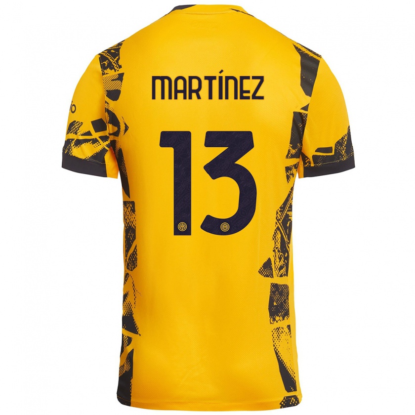 Kandiny Kinder Josep Martínez #13 Gold Schwarz Ausweichtrikot Trikot 2024/25 T-Shirt