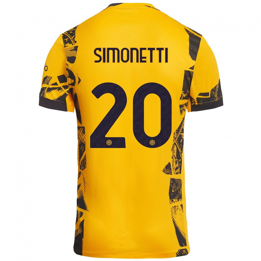 Kandiny Kinder Flaminia Simonetti #20 Gold Schwarz Ausweichtrikot Trikot 2024/25 T-Shirt