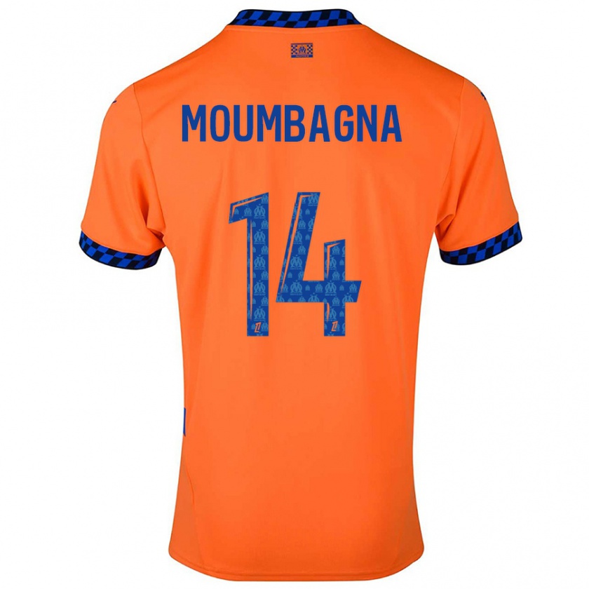 Kandiny Kinder Faris Moumbagna #14 Orange Dunkelblau Ausweichtrikot Trikot 2024/25 T-Shirt