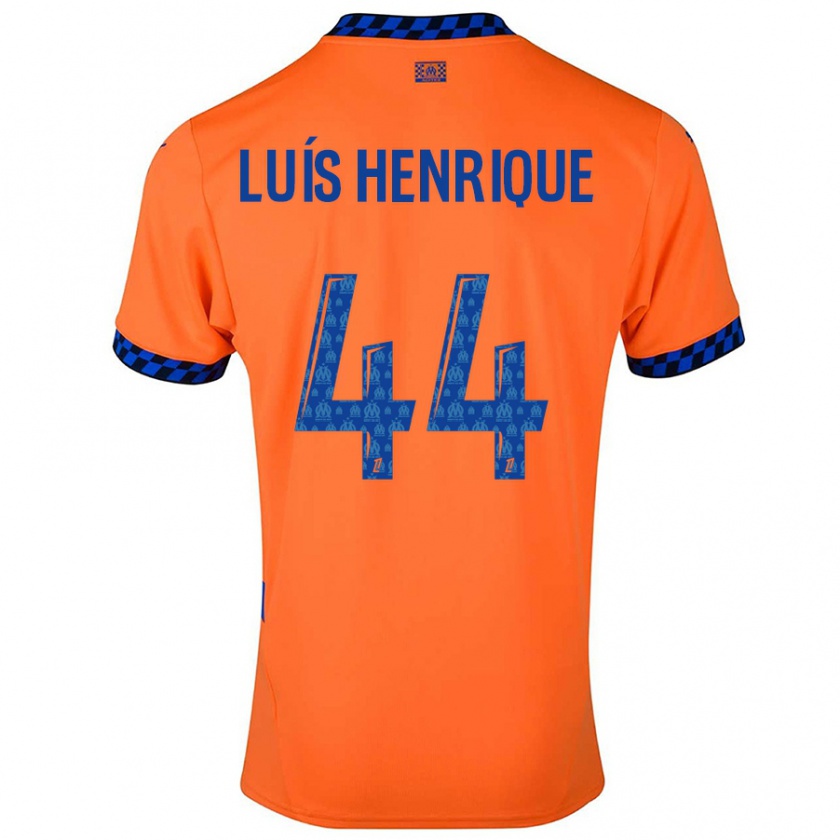 Kandiny Kinder Luis Henrique #44 Orange Dunkelblau Ausweichtrikot Trikot 2024/25 T-Shirt