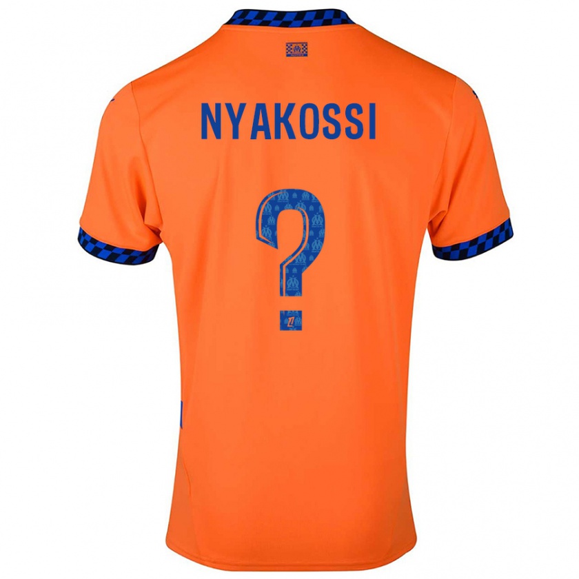 Kandiny Kinder Roggerio Nyakossi #0 Orange Dunkelblau Ausweichtrikot Trikot 2024/25 T-Shirt