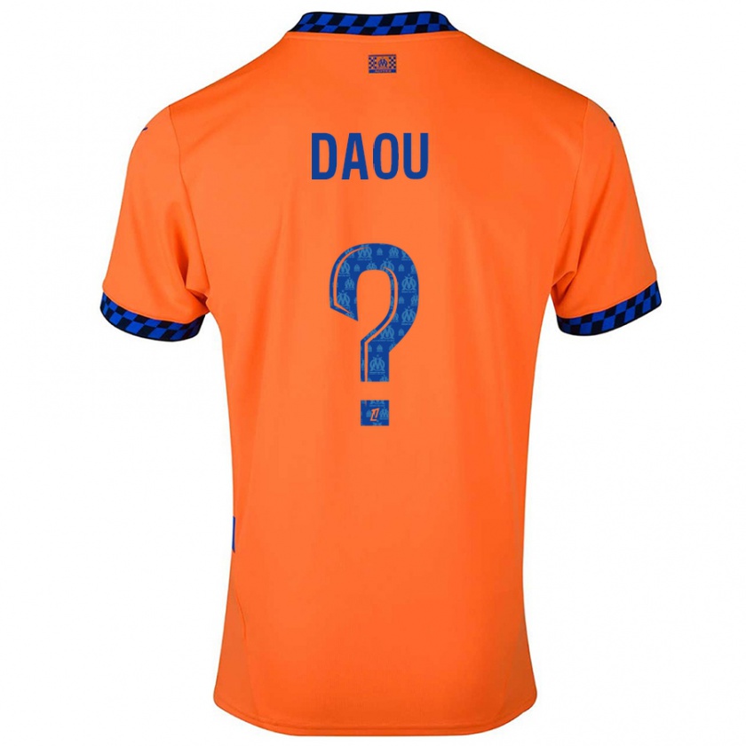 Kandiny Kinder Raimane Daou #0 Orange Dunkelblau Ausweichtrikot Trikot 2024/25 T-Shirt