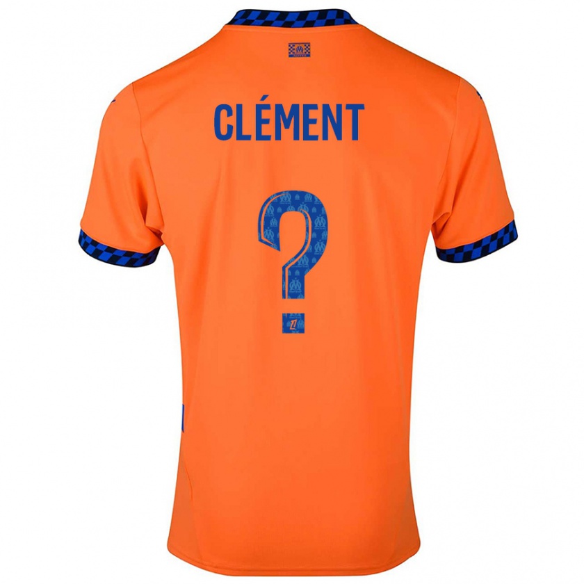 Kandiny Kinder Mathis Clément #0 Orange Dunkelblau Ausweichtrikot Trikot 2024/25 T-Shirt