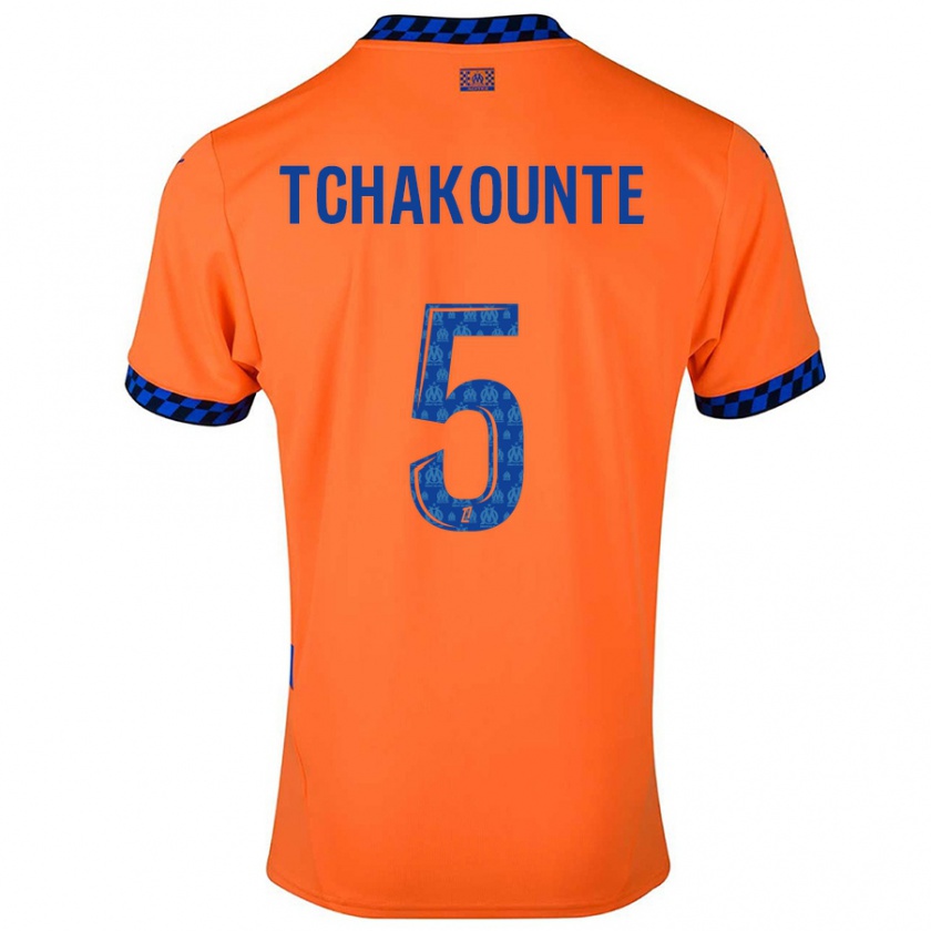 Kandiny Kinder Annaëlle Tchakounté #5 Orange Dunkelblau Ausweichtrikot Trikot 2024/25 T-Shirt