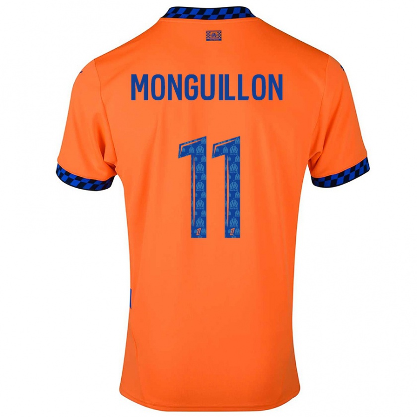 Kandiny Kinder Coralie Monguillon #11 Orange Dunkelblau Ausweichtrikot Trikot 2024/25 T-Shirt