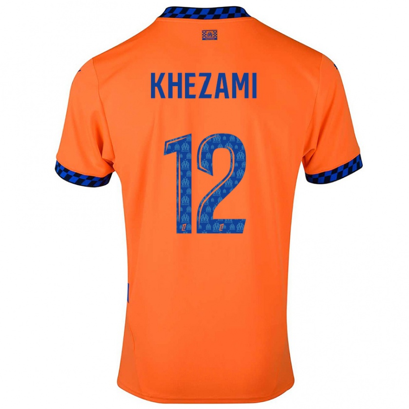 Kandiny Kinder Roselène Khezami #12 Orange Dunkelblau Ausweichtrikot Trikot 2024/25 T-Shirt