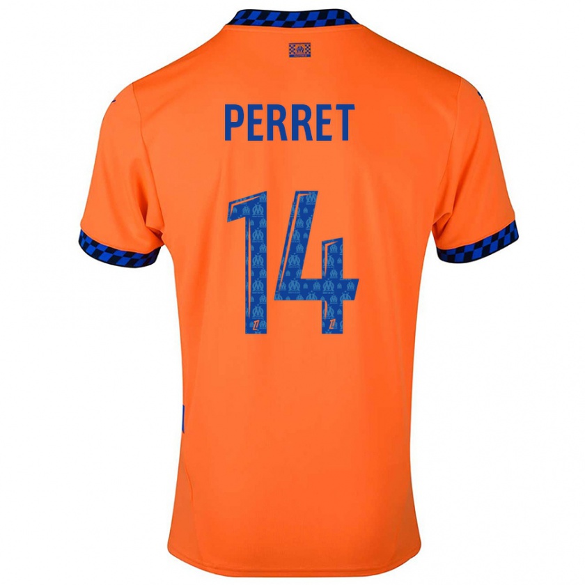 Kandiny Kinder Jenny Perret #14 Orange Dunkelblau Ausweichtrikot Trikot 2024/25 T-Shirt