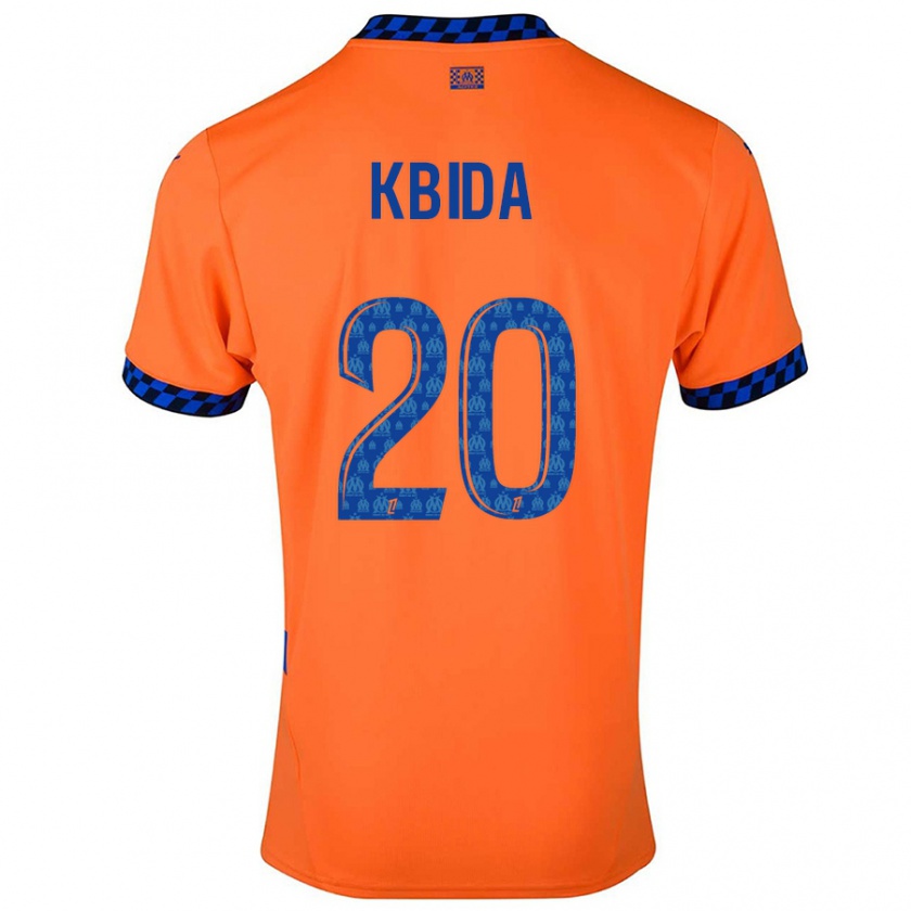 Kandiny Kinder Inès Kbida #20 Orange Dunkelblau Ausweichtrikot Trikot 2024/25 T-Shirt