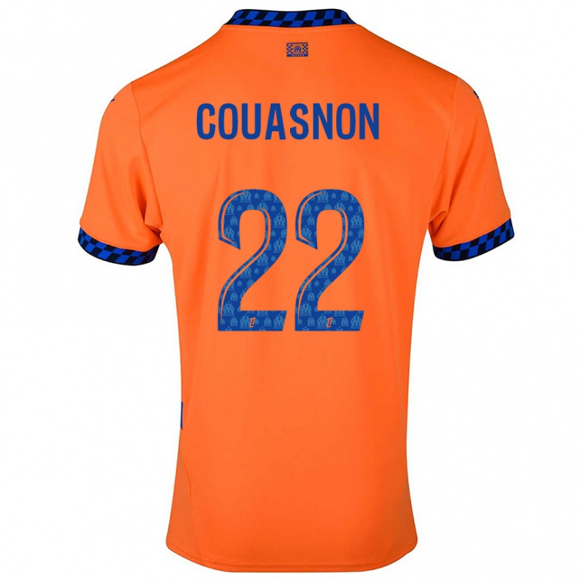 Kandiny Kinder Roxane Couasnon #22 Orange Dunkelblau Ausweichtrikot Trikot 2024/25 T-Shirt