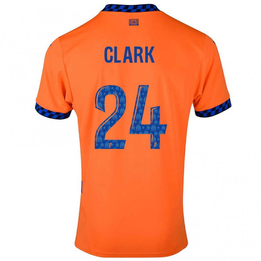 Kandiny Kinder Ashley Clark #24 Orange Dunkelblau Ausweichtrikot Trikot 2024/25 T-Shirt