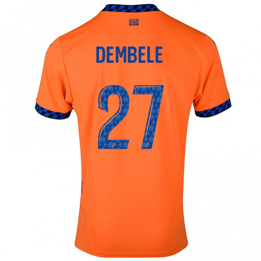 Kandiny Kinder Coumba Dembélé #27 Orange Dunkelblau Ausweichtrikot Trikot 2024/25 T-Shirt