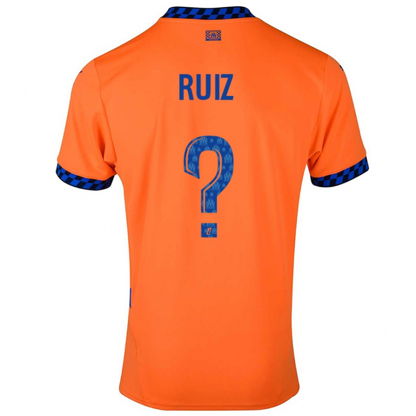 Kandiny Kinder Pedro Ruiz #0 Orange Dunkelblau Ausweichtrikot Trikot 2024/25 T-Shirt