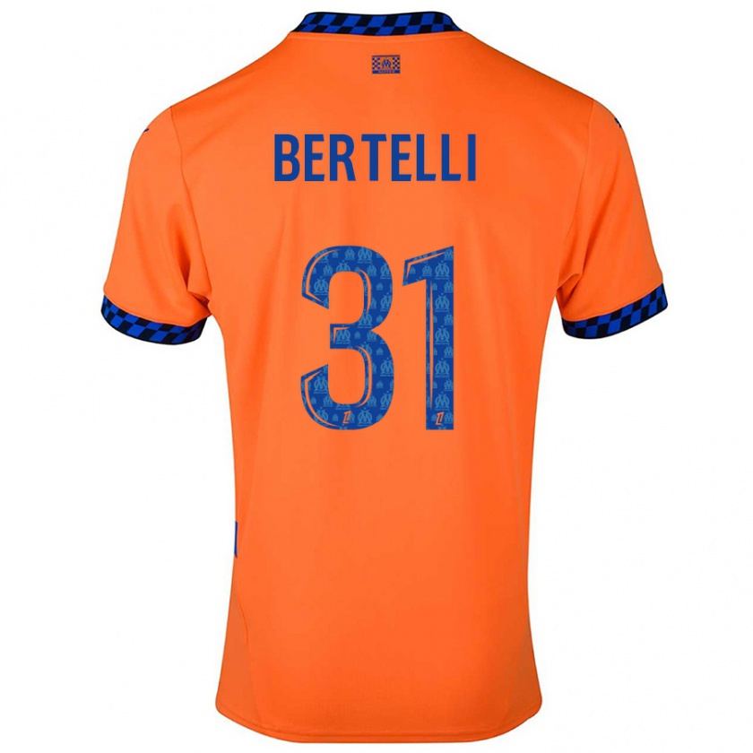 Kandiny Kinder Ugo Bertelli #31 Orange Dunkelblau Ausweichtrikot Trikot 2024/25 T-Shirt