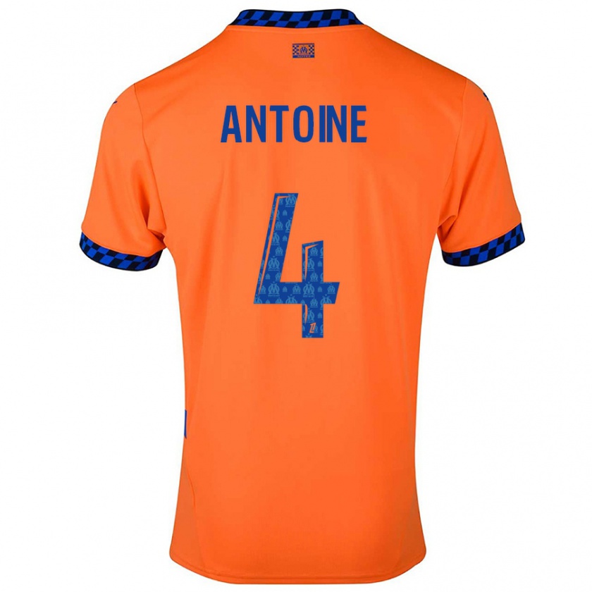 Kandiny Kinder Maud Antoine #4 Orange Dunkelblau Ausweichtrikot Trikot 2024/25 T-Shirt