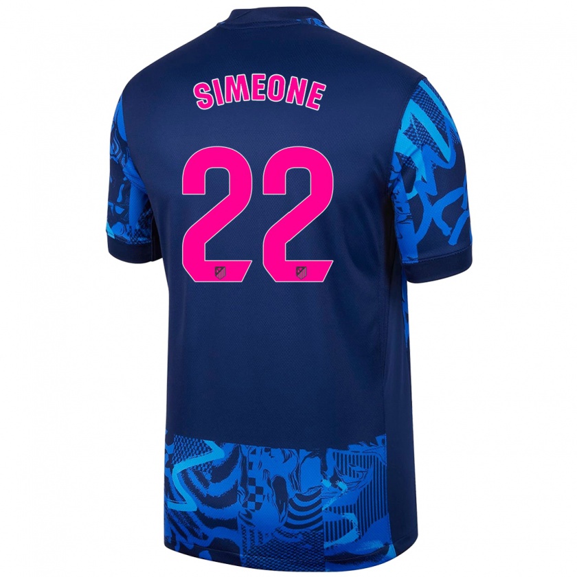 Kandiny Kinder Giuliano Simeone #22 Königsblau Ausweichtrikot Trikot 2024/25 T-Shirt