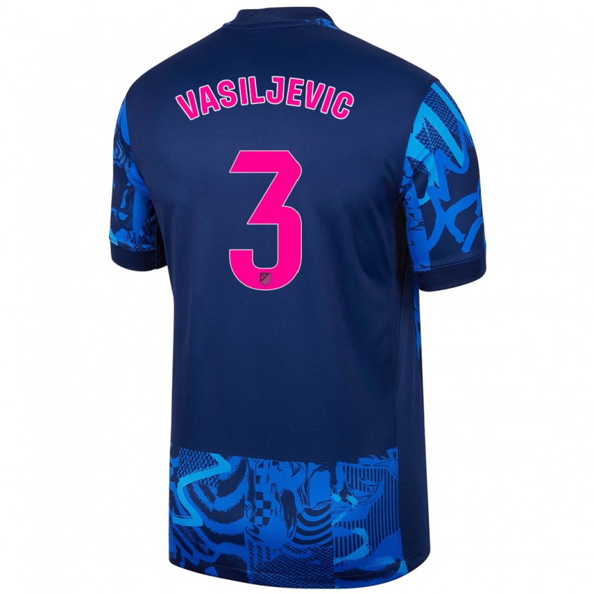 Kandiny Kinder Ivan Vasiljevic #3 Königsblau Ausweichtrikot Trikot 2024/25 T-Shirt