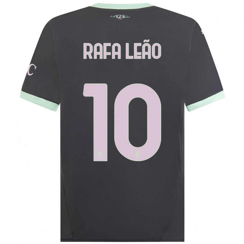 Kandiny Kinder Rafael Leão #10 Grau Ausweichtrikot Trikot 2024/25 T-Shirt