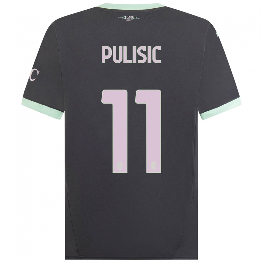 Kandiny Kinder Christian Pulisic #11 Grau Ausweichtrikot Trikot 2024/25 T-Shirt