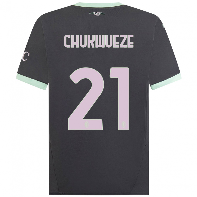 Kandiny Kinder Samuel Chukwueze #21 Grau Ausweichtrikot Trikot 2024/25 T-Shirt