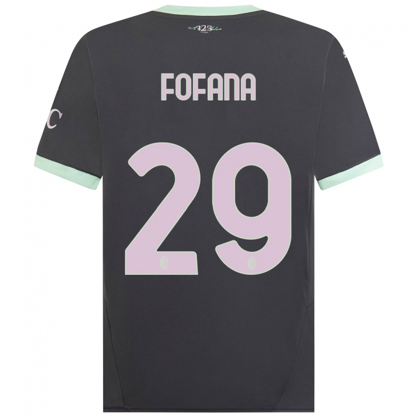 Kandiny Kinder Youssouf Fofana #29 Grau Ausweichtrikot Trikot 2024/25 T-Shirt