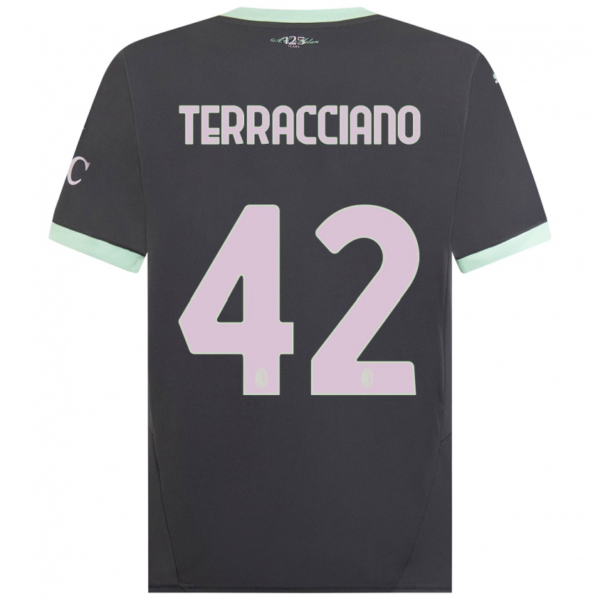 Kandiny Kinder Filippo Terracciano #42 Grau Ausweichtrikot Trikot 2024/25 T-Shirt