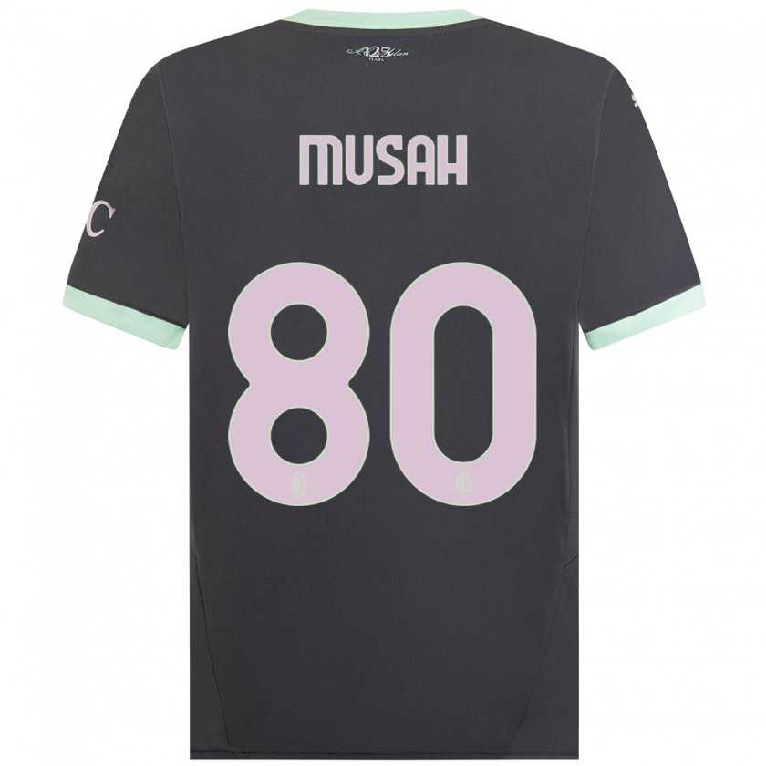 Kandiny Kinder Yunus Musah #80 Grau Ausweichtrikot Trikot 2024/25 T-Shirt