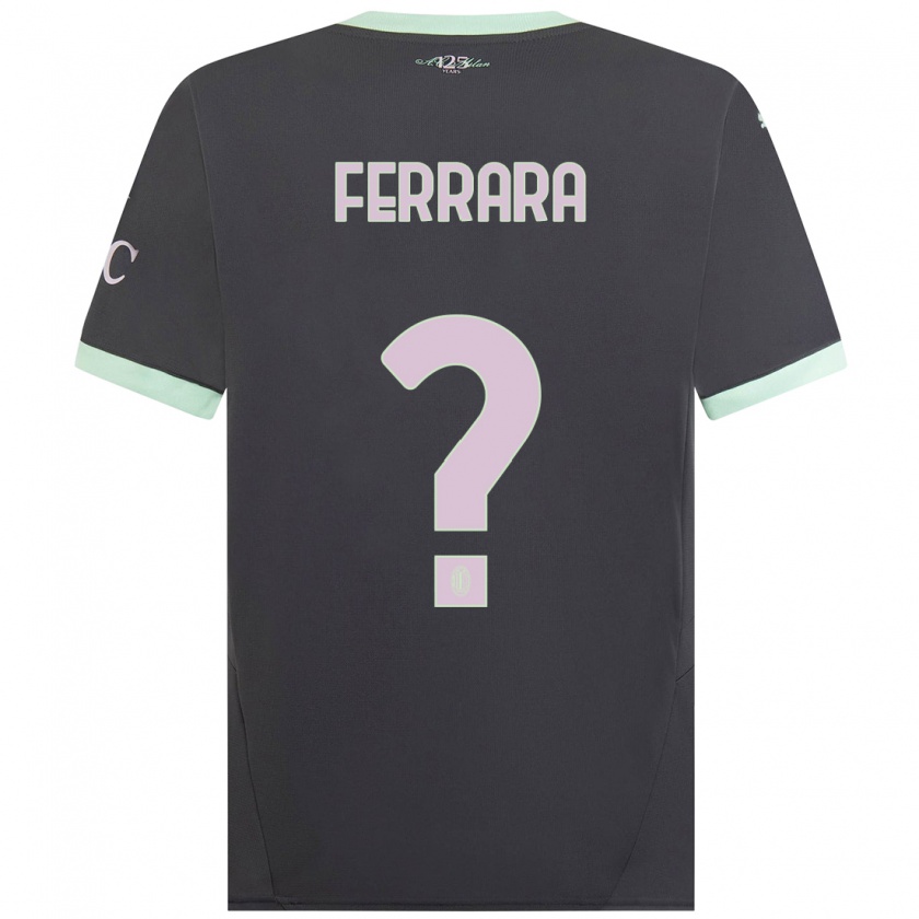 Kandiny Kinder Francesco Ferrara #0 Grau Ausweichtrikot Trikot 2024/25 T-Shirt