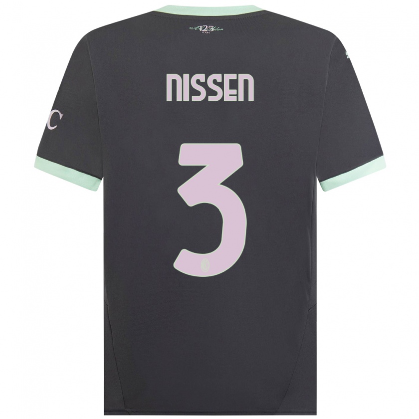 Kandiny Kinder Fredrik Nissen #3 Grau Ausweichtrikot Trikot 2024/25 T-Shirt