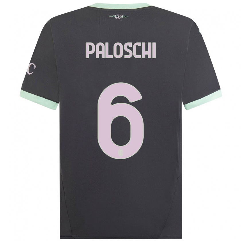 Kandiny Kinder Dorian Paloschi #6 Grau Ausweichtrikot Trikot 2024/25 T-Shirt