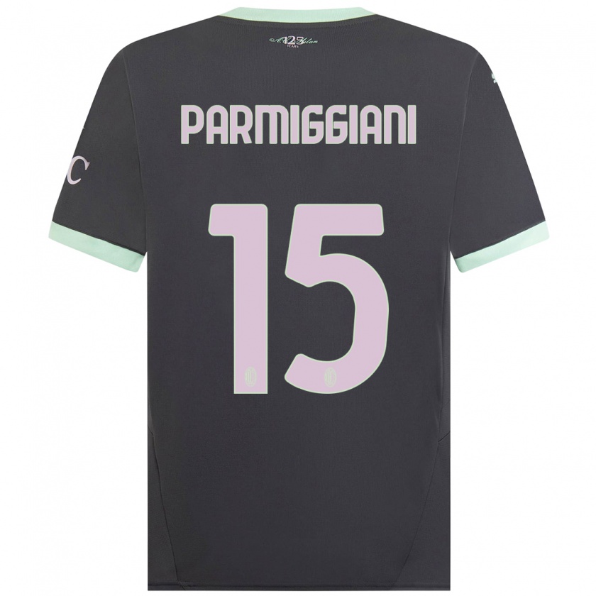 Kandiny Kinder Pietro Parmiggiani #15 Grau Ausweichtrikot Trikot 2024/25 T-Shirt