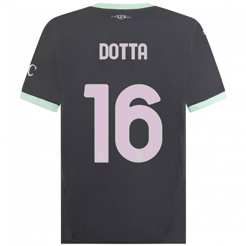 Kandiny Kinder Cristiano Dotta #16 Grau Ausweichtrikot Trikot 2024/25 T-Shirt