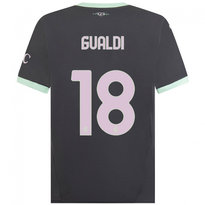 Kandiny Kinder Andrea Gualdi #18 Grau Ausweichtrikot Trikot 2024/25 T-Shirt