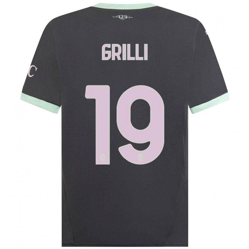 Kandiny Kinder Lorenzo Grilli #19 Grau Ausweichtrikot Trikot 2024/25 T-Shirt