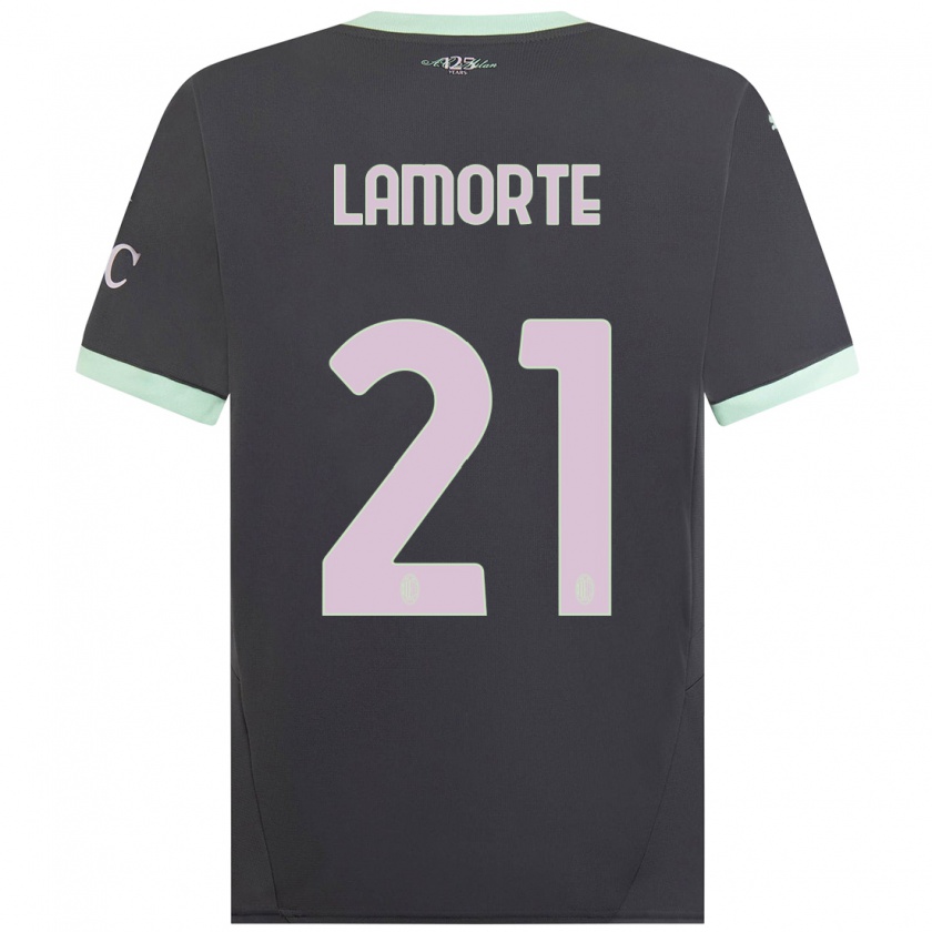 Kandiny Kinder Alessandro Lamorte #21 Grau Ausweichtrikot Trikot 2024/25 T-Shirt