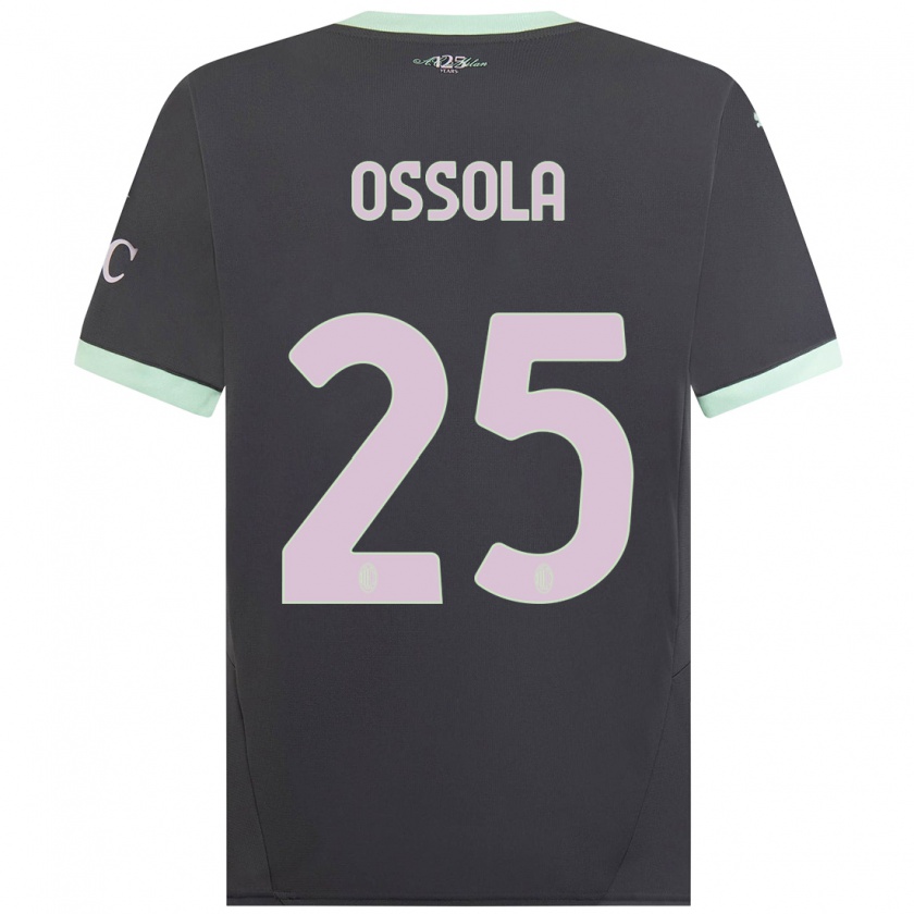 Kandiny Kinder Lorenzo Ossola #25 Grau Ausweichtrikot Trikot 2024/25 T-Shirt