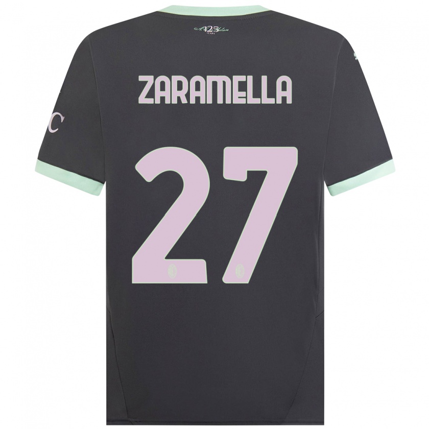 Kandiny Kinder Mattia Zaramella #27 Grau Ausweichtrikot Trikot 2024/25 T-Shirt