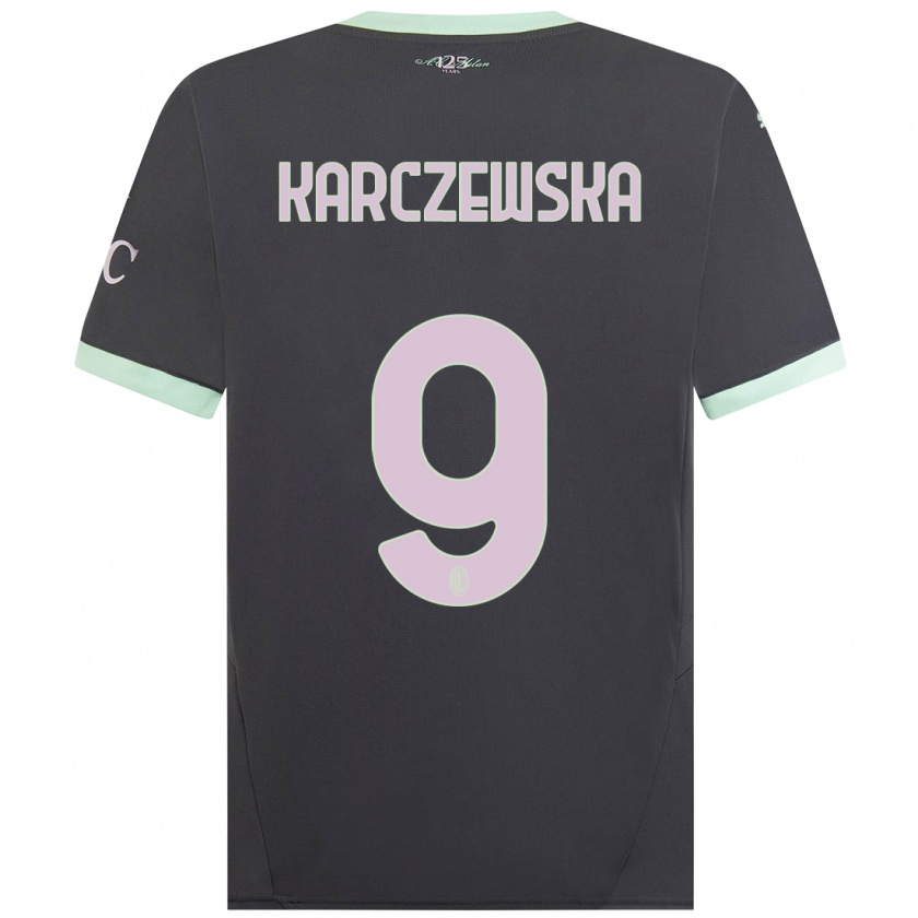 Kandiny Kinder Nikola Karczewska #9 Grau Ausweichtrikot Trikot 2024/25 T-Shirt