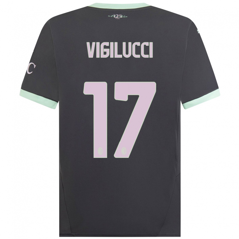 Kandiny Kinder Valery Vigilucci #17 Grau Ausweichtrikot Trikot 2024/25 T-Shirt