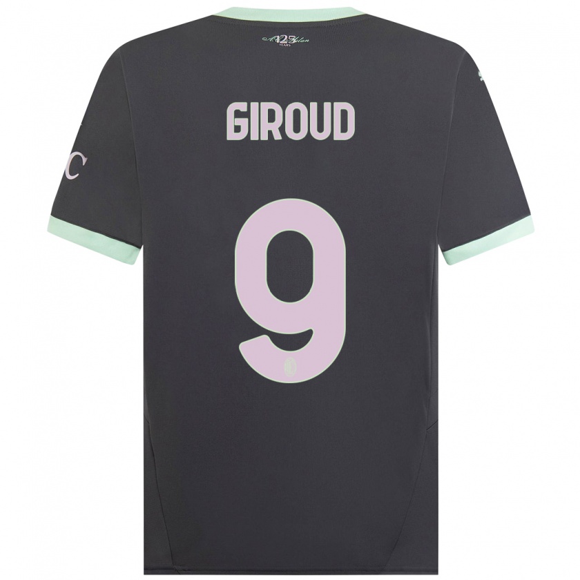 Kandiny Kinder Olivier Giroud #9 Grau Ausweichtrikot Trikot 2024/25 T-Shirt