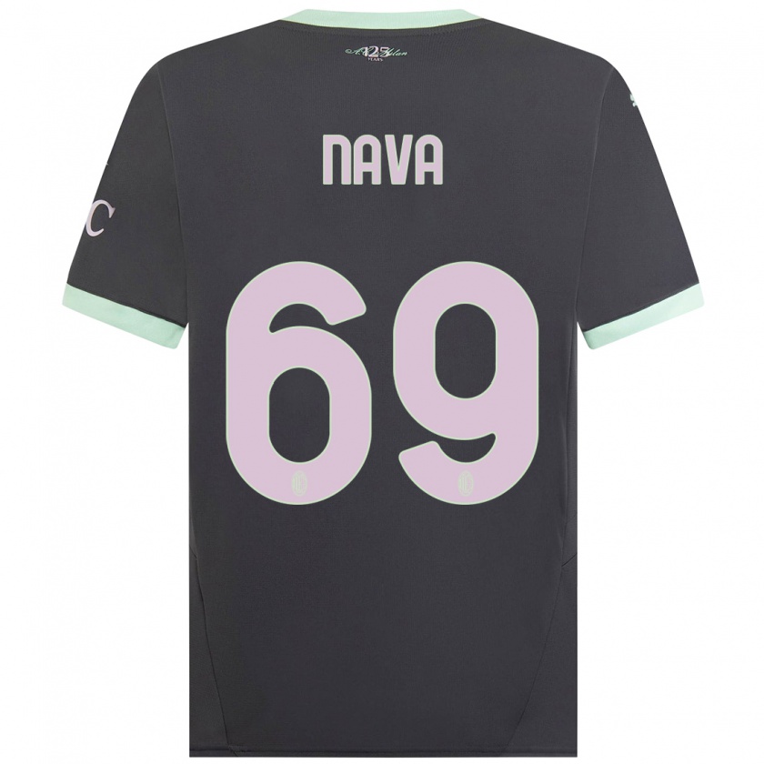 Kandiny Kinder Lapo Nava #69 Grau Ausweichtrikot Trikot 2024/25 T-Shirt