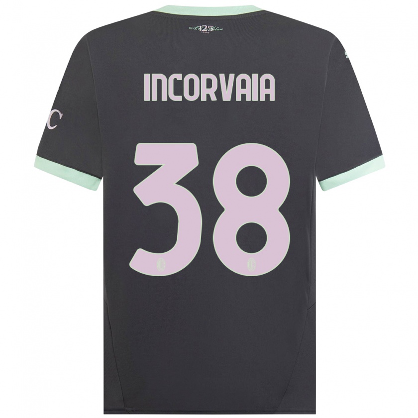 Kandiny Kinder Giovanni Incorvaia #38 Grau Ausweichtrikot Trikot 2024/25 T-Shirt