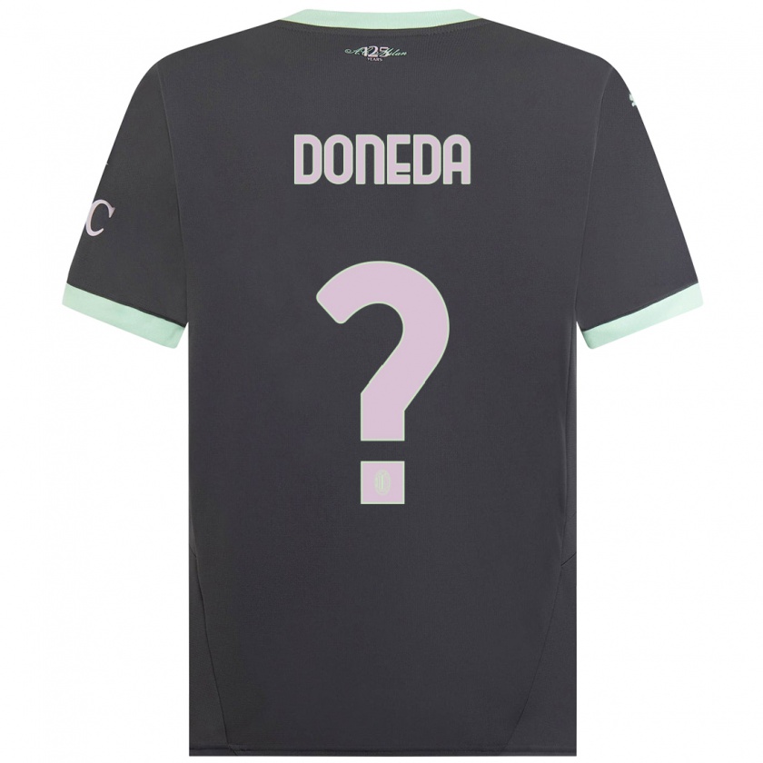 Kandiny Kinder Paolo Doneda #0 Grau Ausweichtrikot Trikot 2024/25 T-Shirt