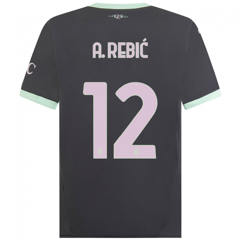 Kandiny Kinder Ante Rebic #12 Grau Ausweichtrikot Trikot 2024/25 T-Shirt